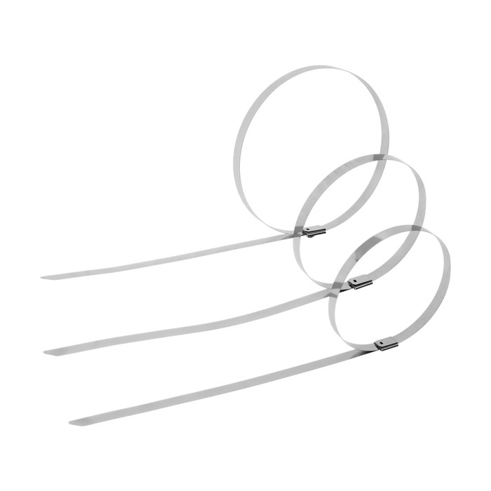 Стяжки из нержавеющей стали ТУНДРА, 7.9x500 мм, 100 шт. Стяжки из нержавеющей стали ТУНДРА, 7.9x500 мм, 100 шт.