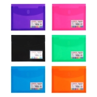 Папка-конверт на липучке А5, 180 мкр, с расширением, карман для визиток, МИКС Папка-конверт на липучке А5, 180 мкр, с расширением, карман для визиток, МИКС