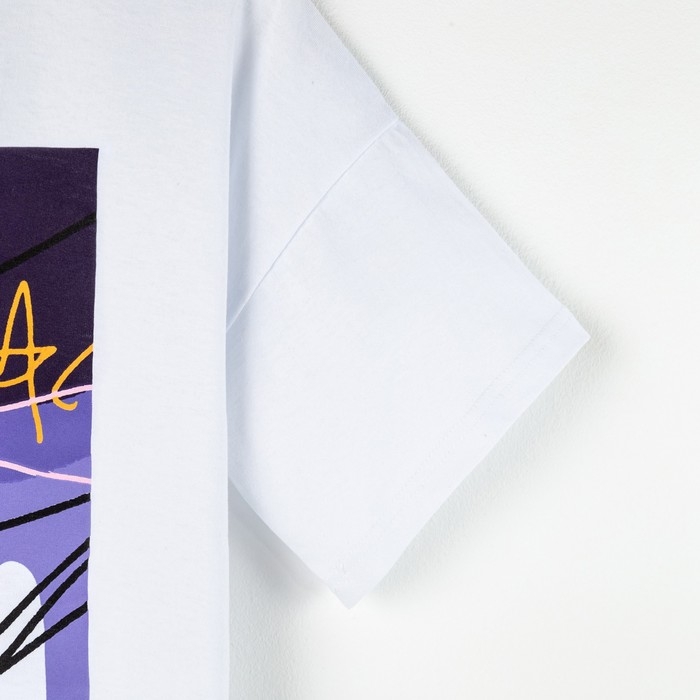 Футболка детская MINAKU Colors, цвет белый/фиолетовый, рост 134 Футболка детская MINAKU Colors, цвет белый/фиолетовый, рост 134