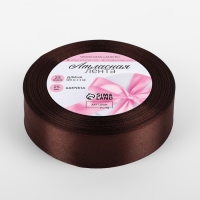 Лента атласная, 25 мм &times; 23 &plusmn; 1 м, цвет горький шоколад №М496