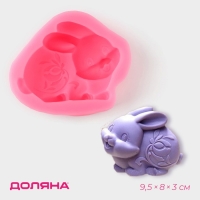Молд Доляна &laquo;Зайчик&raquo;, силикон, 9,5&times;8&times;3 см, цвет розовый