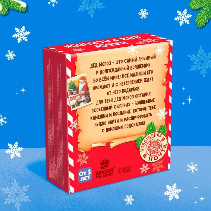 Набор для раскопок &laquo;Послание от Деда Мороза&raquo; бутылочка, камни
