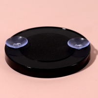 Зеркало макияжное, увеличение &times; 15, на присосках, d = 9 см, цвет чёрный