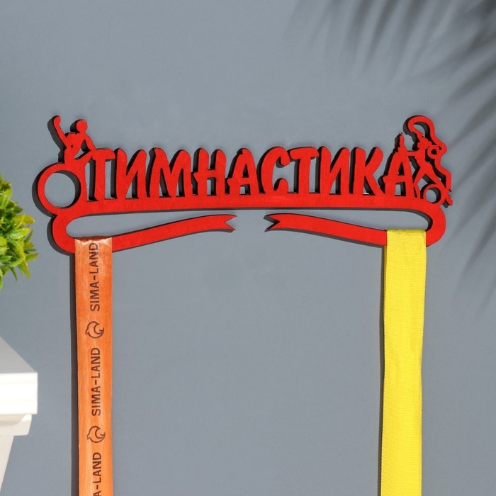 Медальница Медальница "Гимнастика" красный цвет, 28х12 см