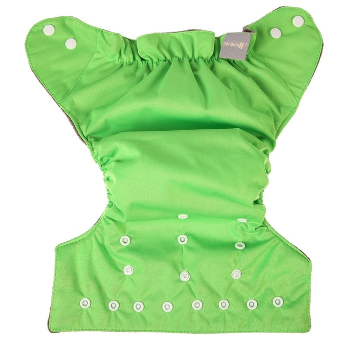 Многоразовый подгузник, 3-15 кг, угольно-бамбуковая ткань, цвет зеленый, Крошка Я Многоразовый подгузник, 3-15 кг, угольно-бамбуковая ткань, цвет зеленый, Крошка Я