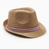 Шляпа мужская MINAKU, цвет светло-коричневый, р-р 58 Шляпа мужская MINAKU, цвет светло-коричневый, р-р 58