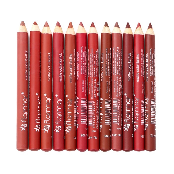 Набор нюдовых карандашей для губ, 12 цветов, матовые