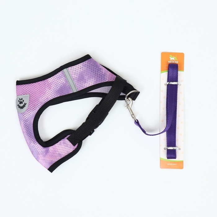 Комплект для собак 8-12 кг, размер L, поводок 120 х 1,5 см, ОШ 34 см, ОГ 46 см
