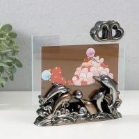 Фоторамка пластик 10х15 см "Дельфины" 14х15х4 см