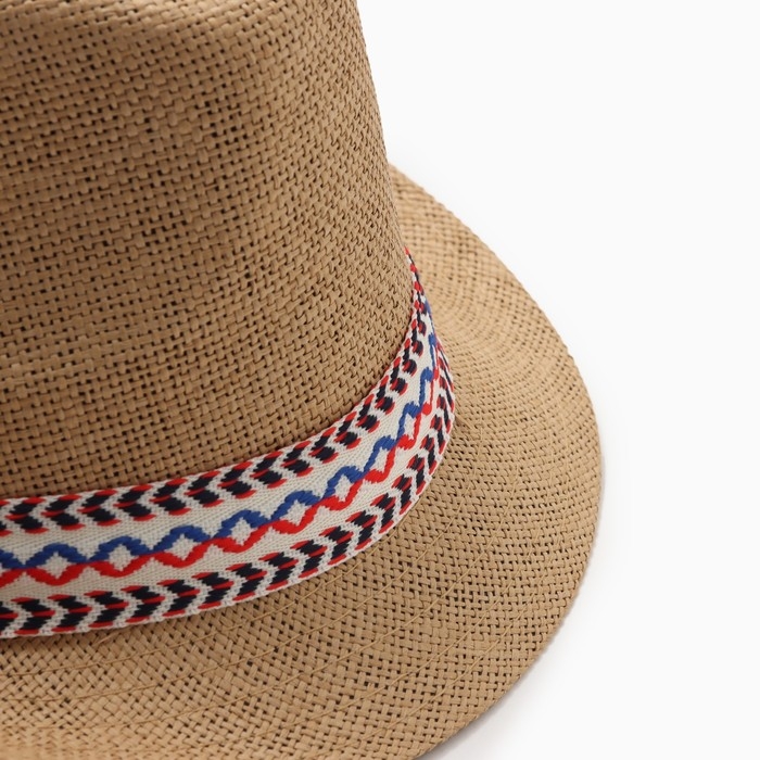 Шляпа мужская MINAKU, цвет светло-коричневый, р-р 58 Шляпа мужская MINAKU, цвет светло-коричневый, р-р 58