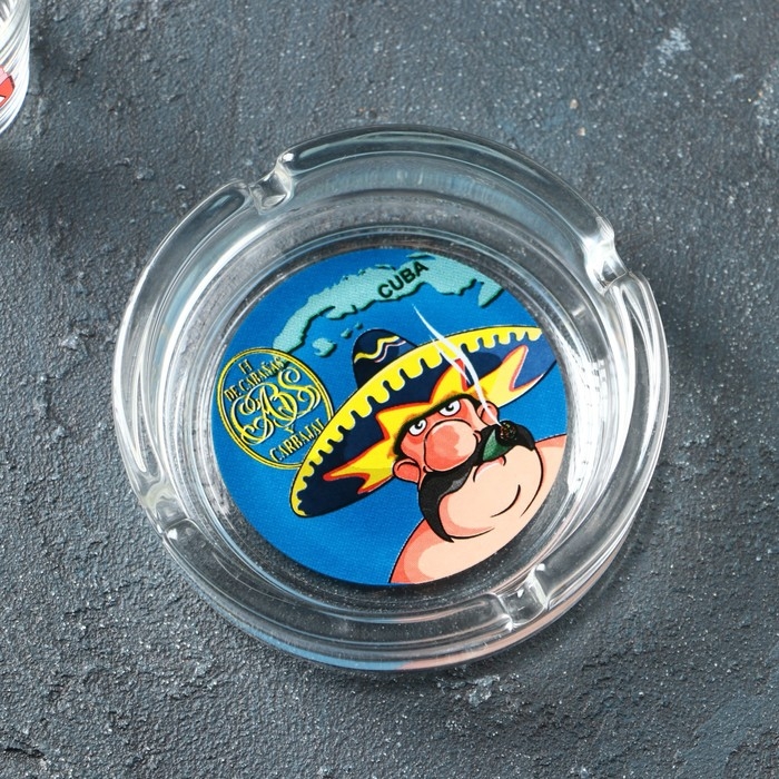 Набор подарочный &laquo;Крепкие напитки&raquo;, стеклянный, 7 предметов: стопка 70 мл, пепельница