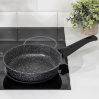 Сковорода Доляна &laquo;Элит&raquo;, d=22 см, съёмная ручка, антипригарное покрытие, цвет серый