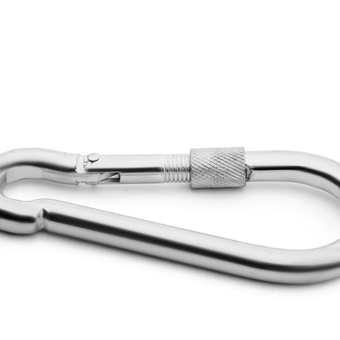 Карабин монтажный с фиксатором ТУНДРА krep, DIN5299D, 12х140 мм, оцинкованный, 1 шт. Карабин монтажный с фиксатором ТУНДРА krep, DIN5299D, 12х140 мм, оцинкованный, 1 шт.