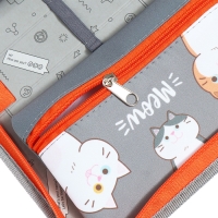 Пенал 1 секция 140 х 210 х 40 мм, откидной карман и косметичка, тканевый, Calligrata TOP Content "Коты" Пенал 1 секция 140 х 210 х 40 мм, откидной карман и косметичка, тканевый, Calligrata TOP Content "Коты"