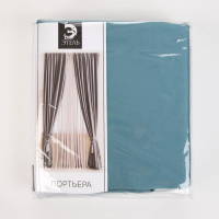 Штора портьерная Этель 250&times;265 см, двусторонний блэкаут, цвет Серо-голубой, пл. 240 г/м&sup2;