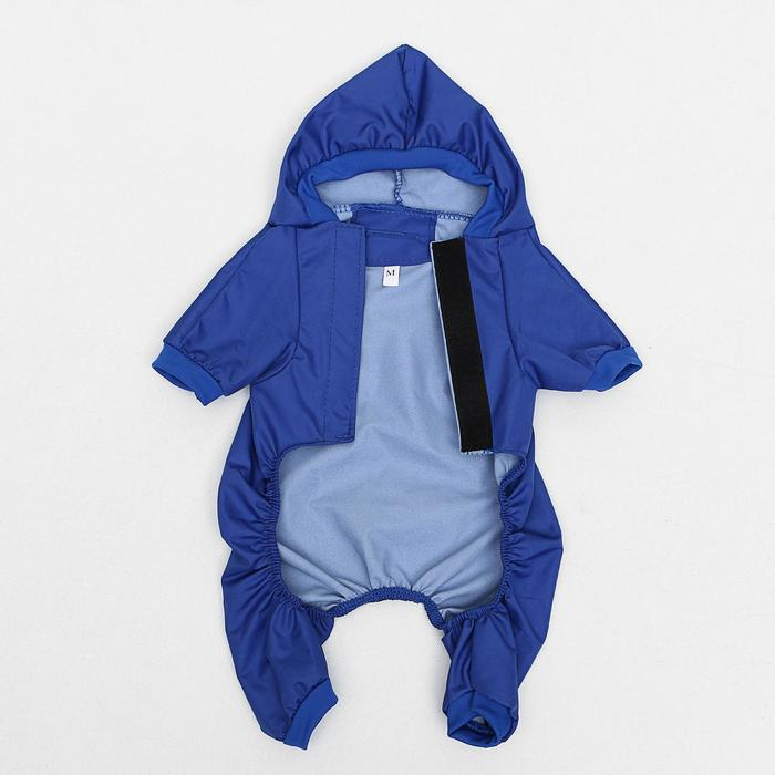 Комбинезон для животных, без подклада, S (ДС 20-22, ОШ 26, ОГ 30-34 см), синий