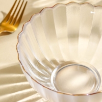 Салатник стеклянный фигурный &laquo;Хризантема&raquo;, 700 мл, d=15 см, цвет прозрачный