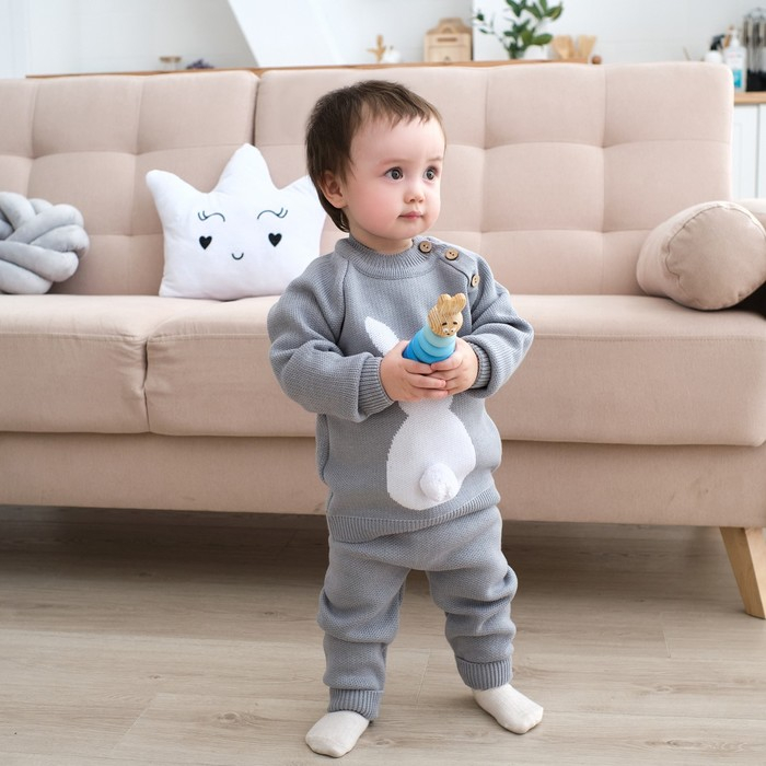 Комплект вязаный Крошка Я &laquo;Заяц&raquo;, рост 98-104 см