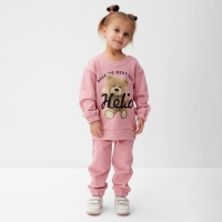 Костюм детский (джемпер, брюки) KAFTAN Hello р.32 (110-116), розовый Костюм детский (джемпер, брюки) KAFTAN Hello р.32 (110-116), розовый