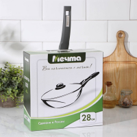 Сковорода «Гранит ВОК», d=28 см, стеклянная крышка, антипригарное покрытие, цвет серый Сковорода «Гранит ВОК», d=28 см, стеклянная крышка, антипригарное покрытие, цвет серый