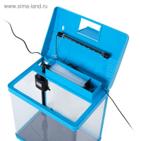 Аквариум SeaStar LS-380F в комплекте: LED-лампа, фильтр, 30 л, голубой