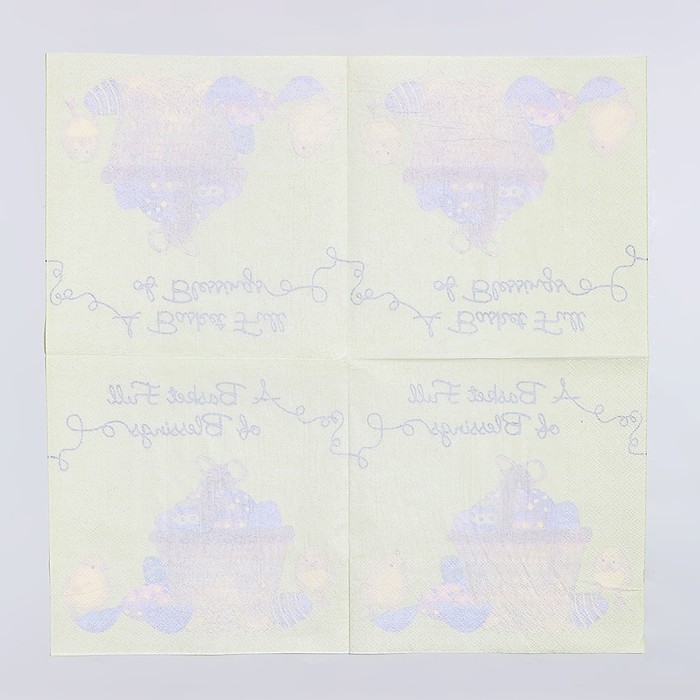 Салфетки бумажные «Пасхальная корзина» с цыплятами, 33х33 см, набор 20 шт Салфетки бумажные «Пасхальная корзина» с цыплятами, 33х33 см, набор 20 шт