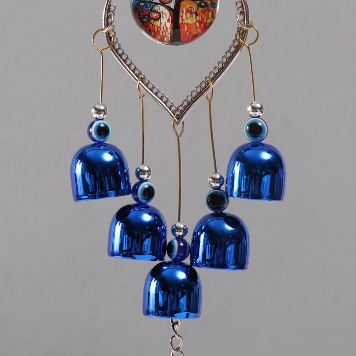 Музыка ветра металл от сглаза "Дерево процветания" 5 колокольчиков 35 см