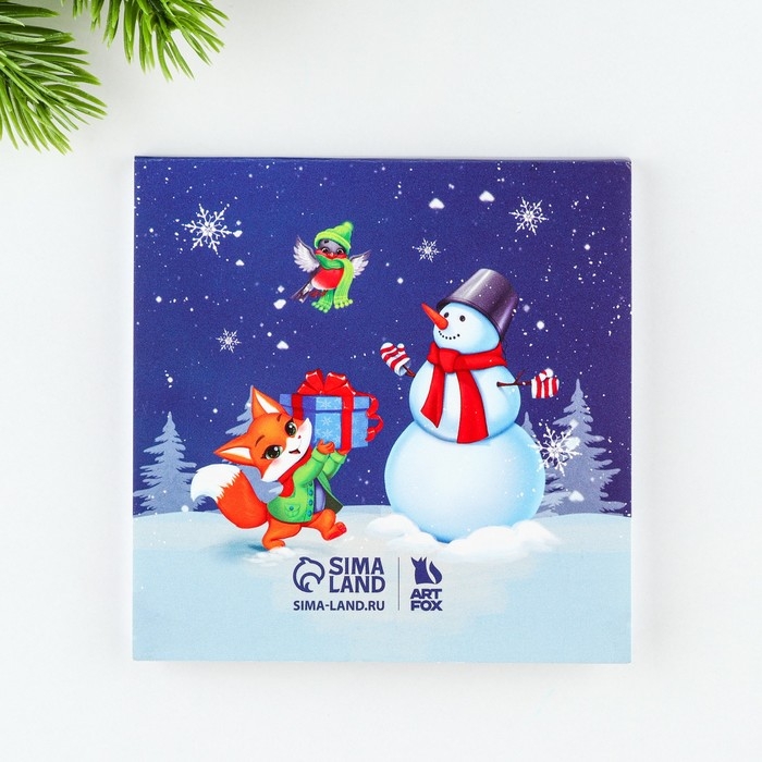 Подарочный набор новогодний, блокнот и восковые мелки &laquo;Время чудес&raquo;