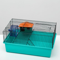 Клетка для грызунов "Пижон" №4, с этажом, укомплектованная, 37х26х18 см, бирюзовая Клетка для грызунов "Пижон" №4, с этажом, укомплектованная, 37х26х18 см, бирюзовая