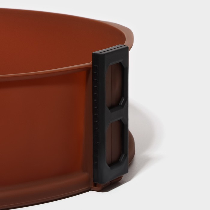 Форма для выпечки со стеклянным дном Доляна &laquo;Круг&raquo;, 25,5&times;7 см (от ручки до ручки 29 см), цвет коричневый