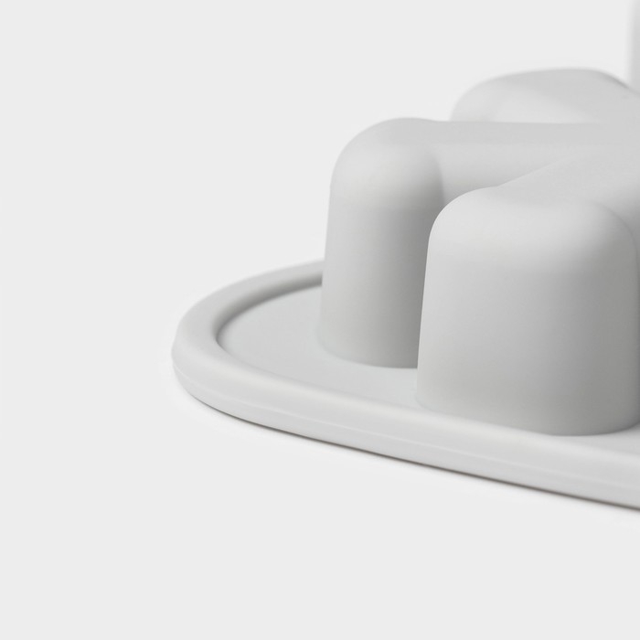 Форма для выпечки новогодняя Доляна &laquo;Новогодняя варежка&raquo;, силикон, 6 ячеек, 24&times;20,5&times;2,5 см, цвет серый