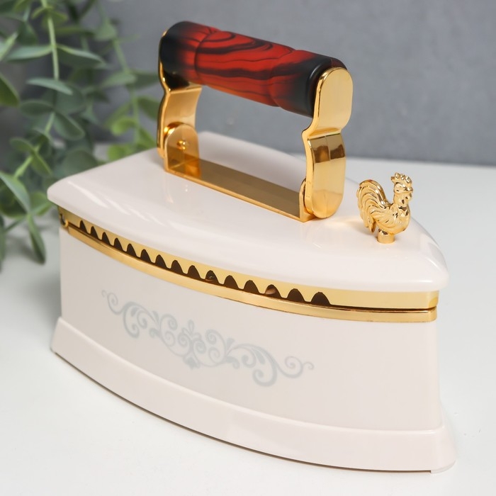 Шкатулка музыкальная механическая Шкатулка музыкальная механическая "Ретро утюг" белый 9х16х12 см