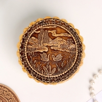 Шкатулка "Лебеди", 100 х 40 мм, береста Шкатулка "Лебеди", 100 х 40 мм, береста