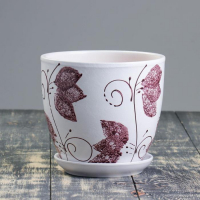 Горшок цветочный Лазурит сиреневый 2,5л с подставкой Горшок цветочный Лазурит сиреневый 2,5л с подставкой