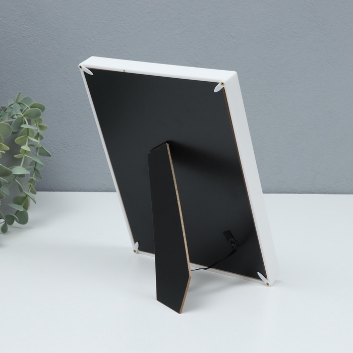 Фоторамка пластик на 1 фото 13х18 см "Лаконичный стиль" серебро бумага тиснение 18х2х23 см