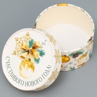 Набор шляпных коробок 3 в 1 &laquo;Золото&raquo;, 16 х 10, 14 х 9, 13 х 8.5 см, Новый год