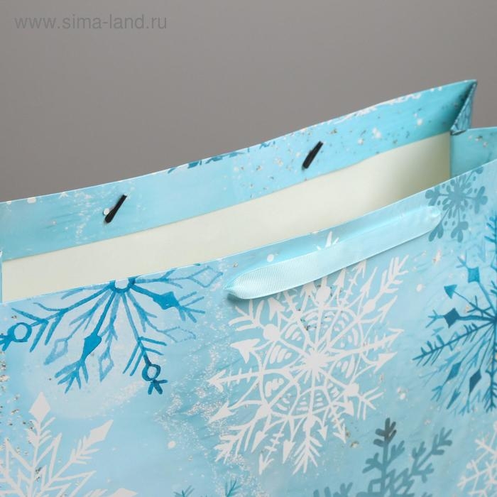 Пакет подарочный новогодний ламинированный &laquo;Морозный день&raquo;, XL 49 х 40 х 19 см, Новый год