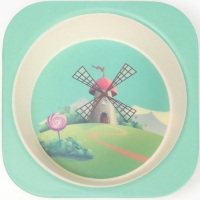 Набор бамбуковой посуды «Мельница», 5 предметов: тарелка, миска, стакан, вилка, ложка Набор бамбуковой посуды «Мельница», 5 предметов: тарелка, миска, стакан, вилка, ложка