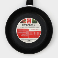 Сковорода Доляна &laquo;Элит&raquo;, d=28 см, пластиковая ручка, стеклянная крышка, антипригарное покрытие