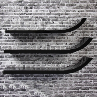 Набор настенных полок "Лыжи" черные 60*15см, толщина 3см Набор настенных полок "Лыжи" черные 60*15см, толщина 3см