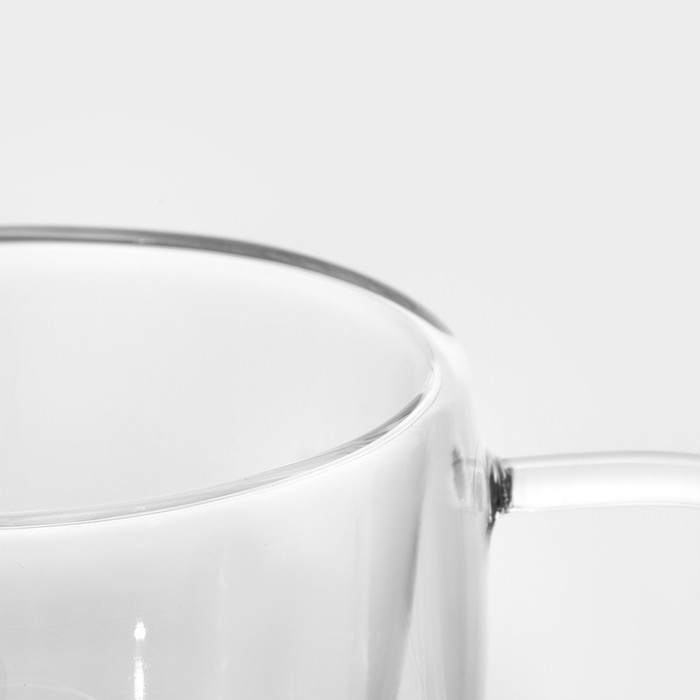 Кружка стеклянная с двойными стенками Magistro «Дуо», 160 мл, 9×6,5 см Кружка стеклянная с двойными стенками Magistro «Дуо», 160 мл, 9×6,5 см