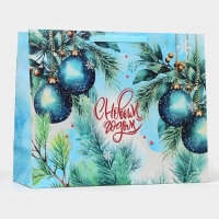 Новый год. Пакет ламинированный горизонтальный "Новогодние шары", XL 49 &times; 40 &times; 19 см.