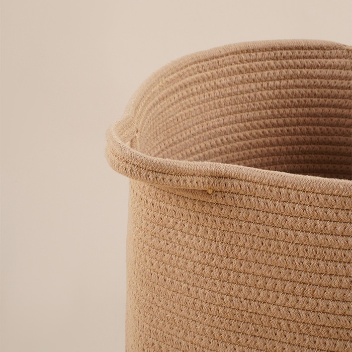 Корзина для белья плетеная круглая SL Home Cotton, хлопок, 33&times;45 см