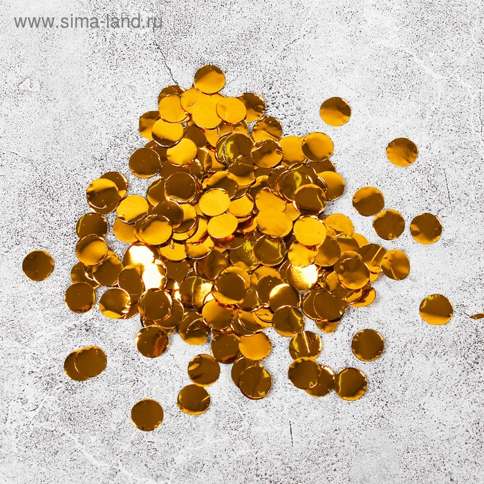 Наполнитель для шара &laquo;Конфетти круг&raquo;, 1 см, фольга, цвет золотой, 500 г