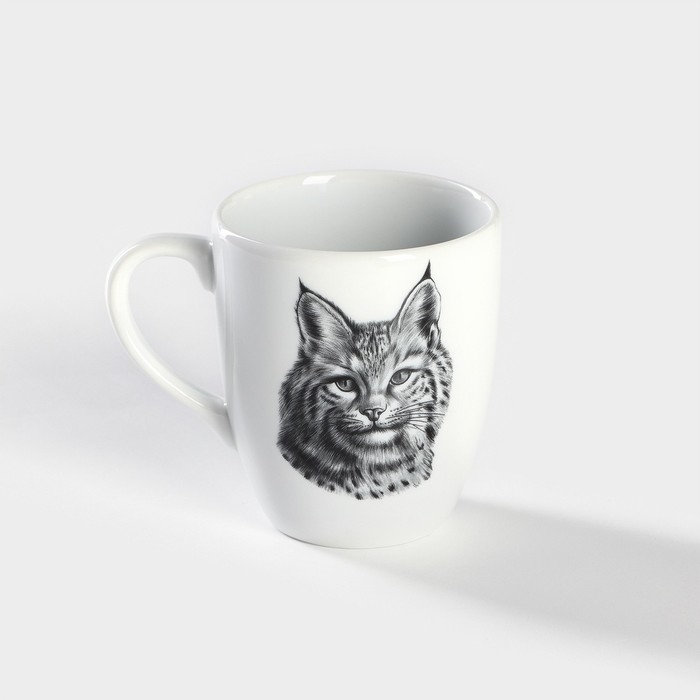 Кружка фарфоровая &laquo;Рысь&raquo;, 300 мл, белая