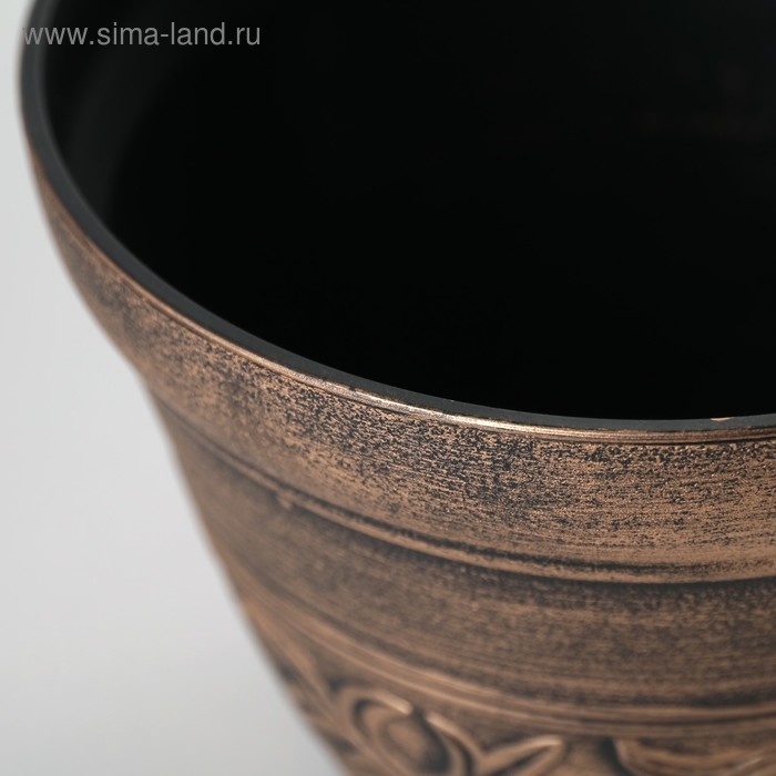 Кашпо для цветов &laquo;Шебби&raquo;, пластик, 1,2 л, цвет коричневый