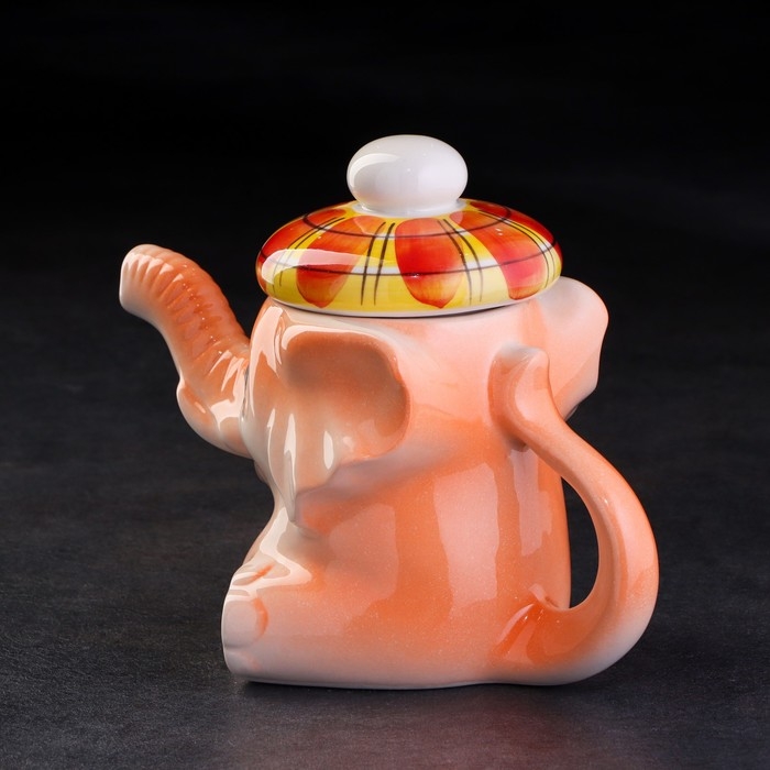 Чайник гжель &laquo;Слоненок Митя&raquo;, бело-синий,керамика,