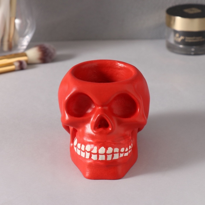 Предмет интерьера Предмет интерьера "Череп " 7*10см красный, белые зубы
