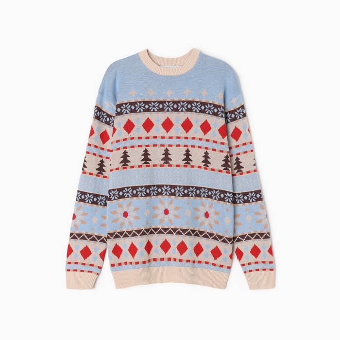 Новый год. Джемпер вязаный KAFTAN Scandinavia размер 56, голубой