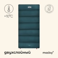 Спальный мешок maclay camping summer, одеяло, 2 слоя, левый, 185х90 см, +10/+25&deg;С